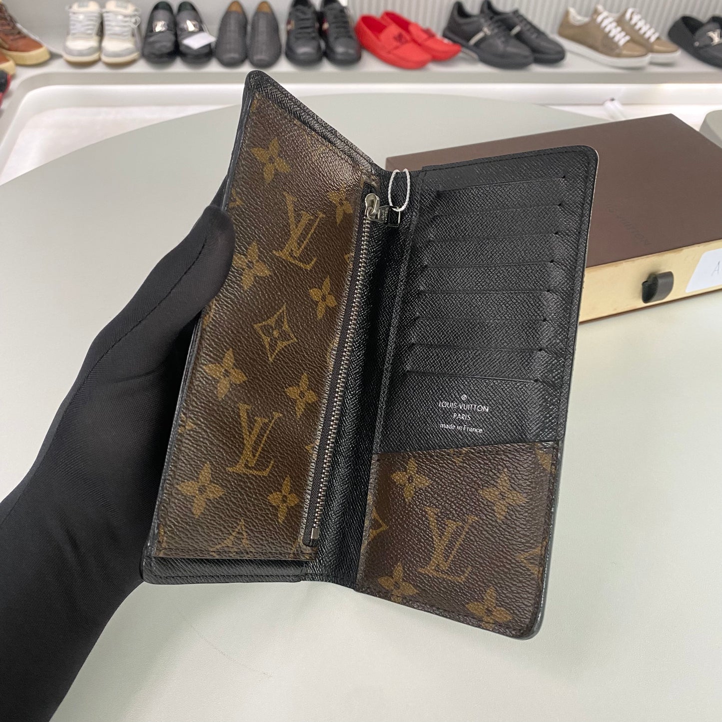 LOUIS VUITTON MACASSAR LONG WALLET BROWN