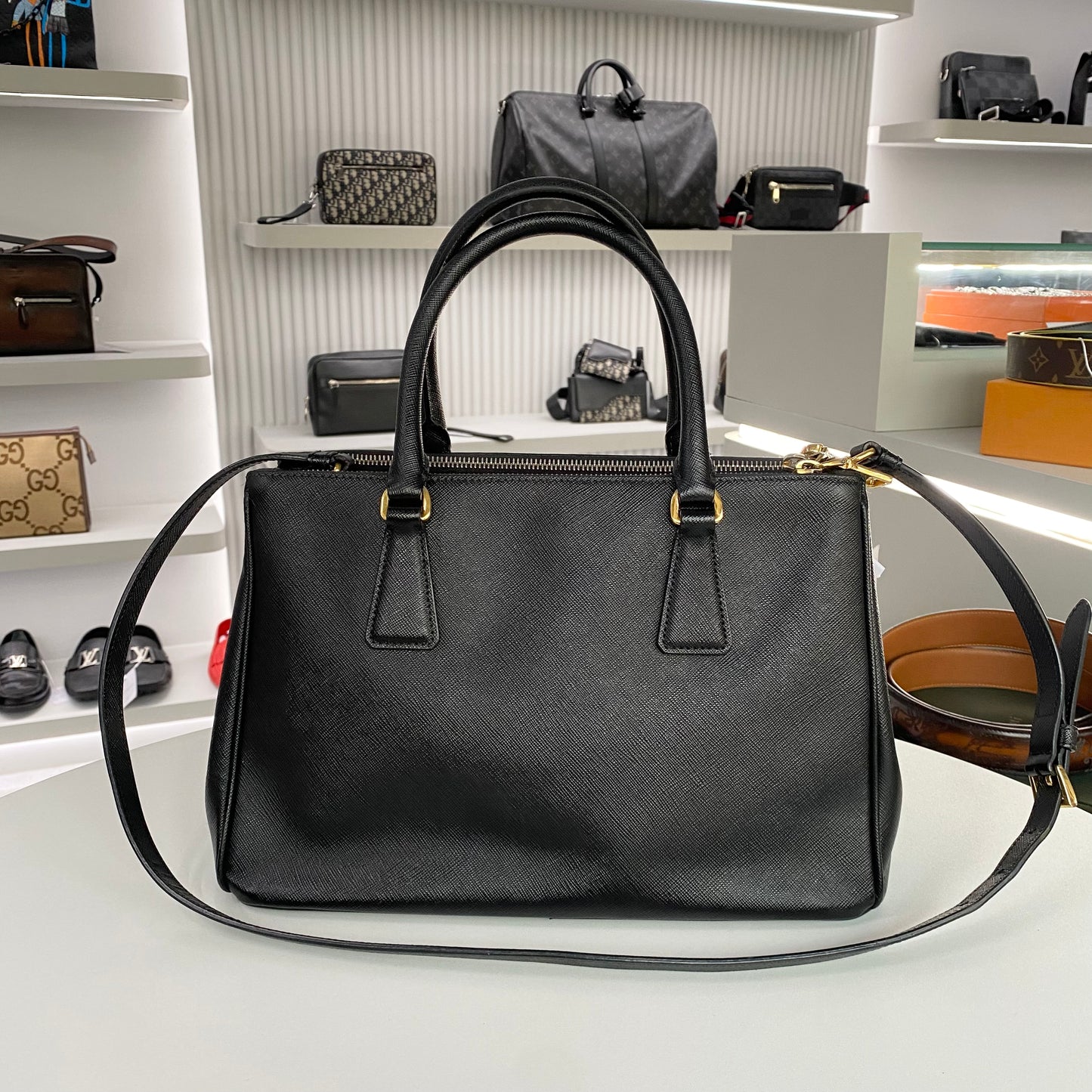 PRADA SAFFIANO HAND BAG BLACK