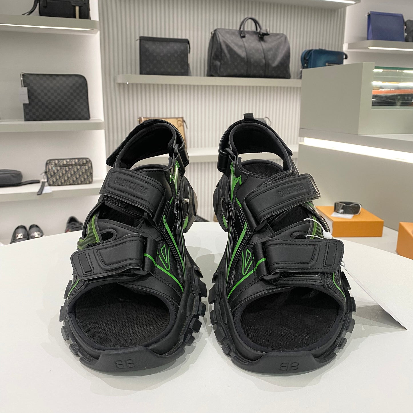 BALENCIAGA TRACK SANDAL BLACK GREEN