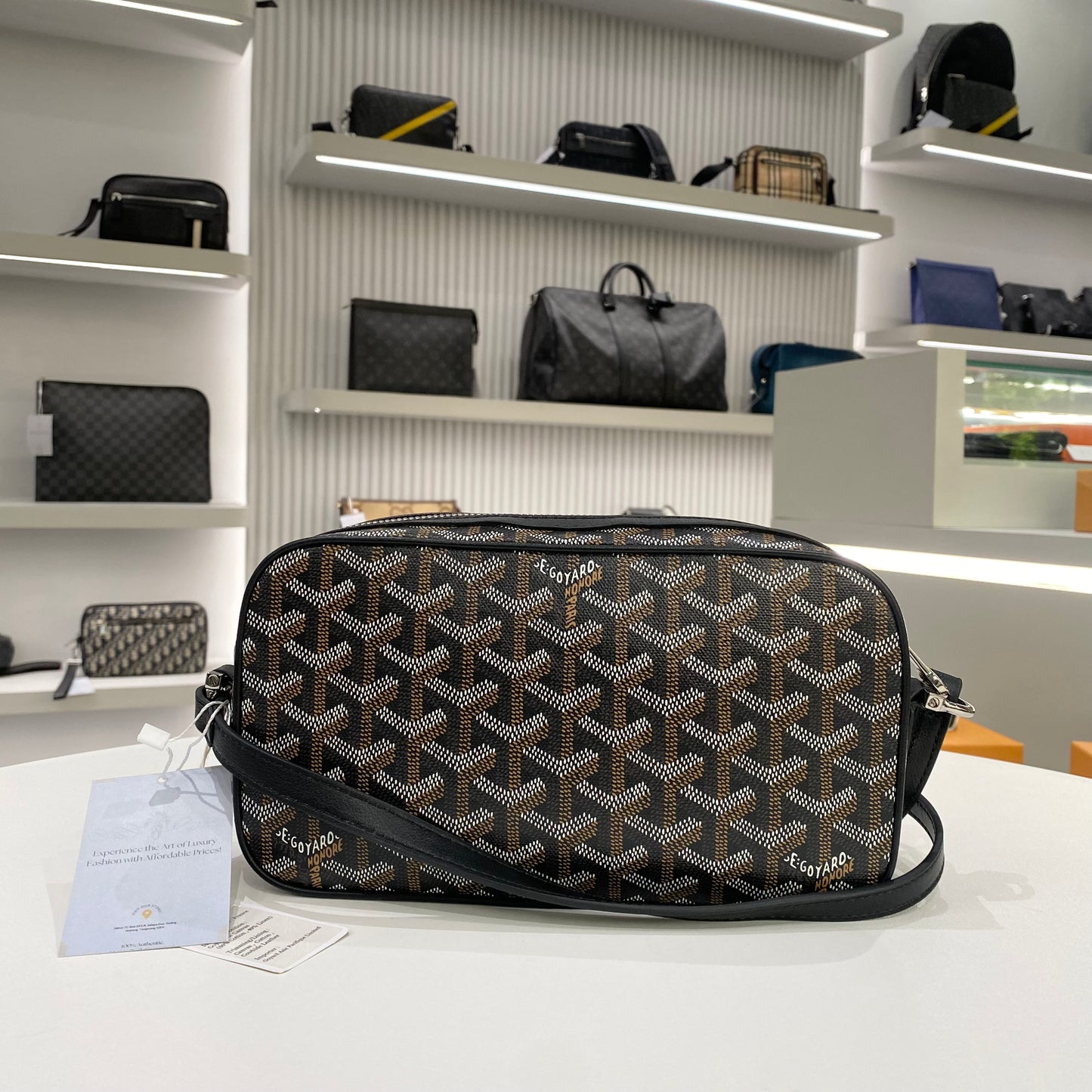 GOYARD CAP VERT PM MESSENGER BAG BLACK