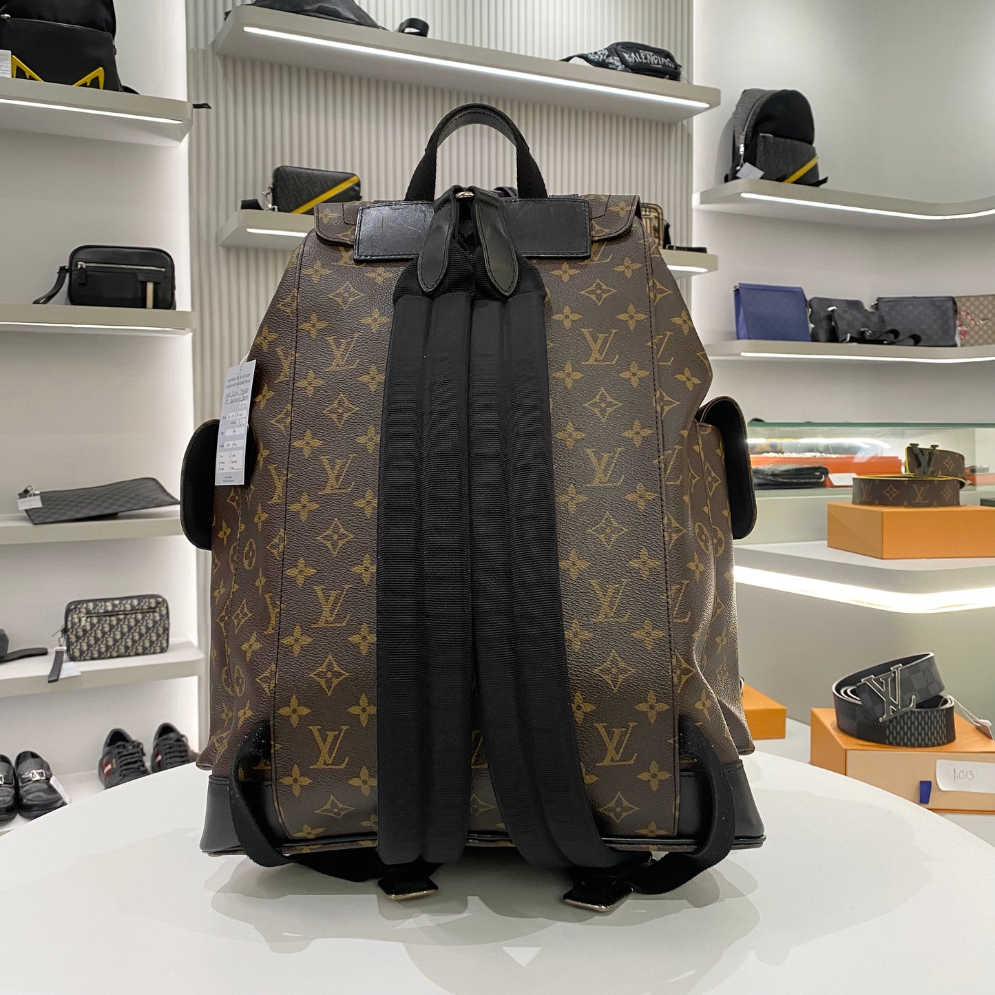 LOUIS VUITTON CHRISTOPER MACASSAR PM BACKPACK BROWN