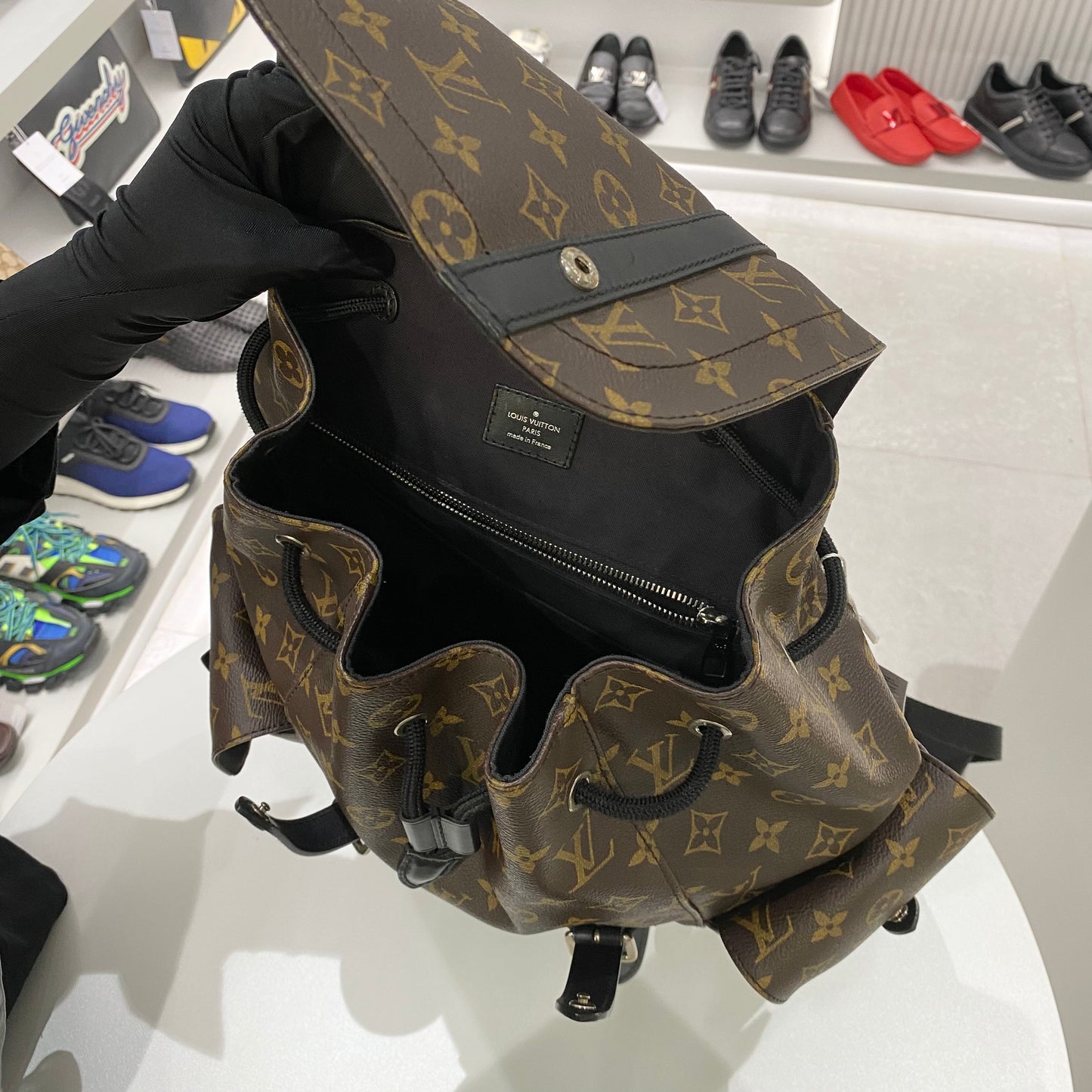 LOUIS VUITTON CHRISTOPER MACASSAR PM BACKPACK BROWN