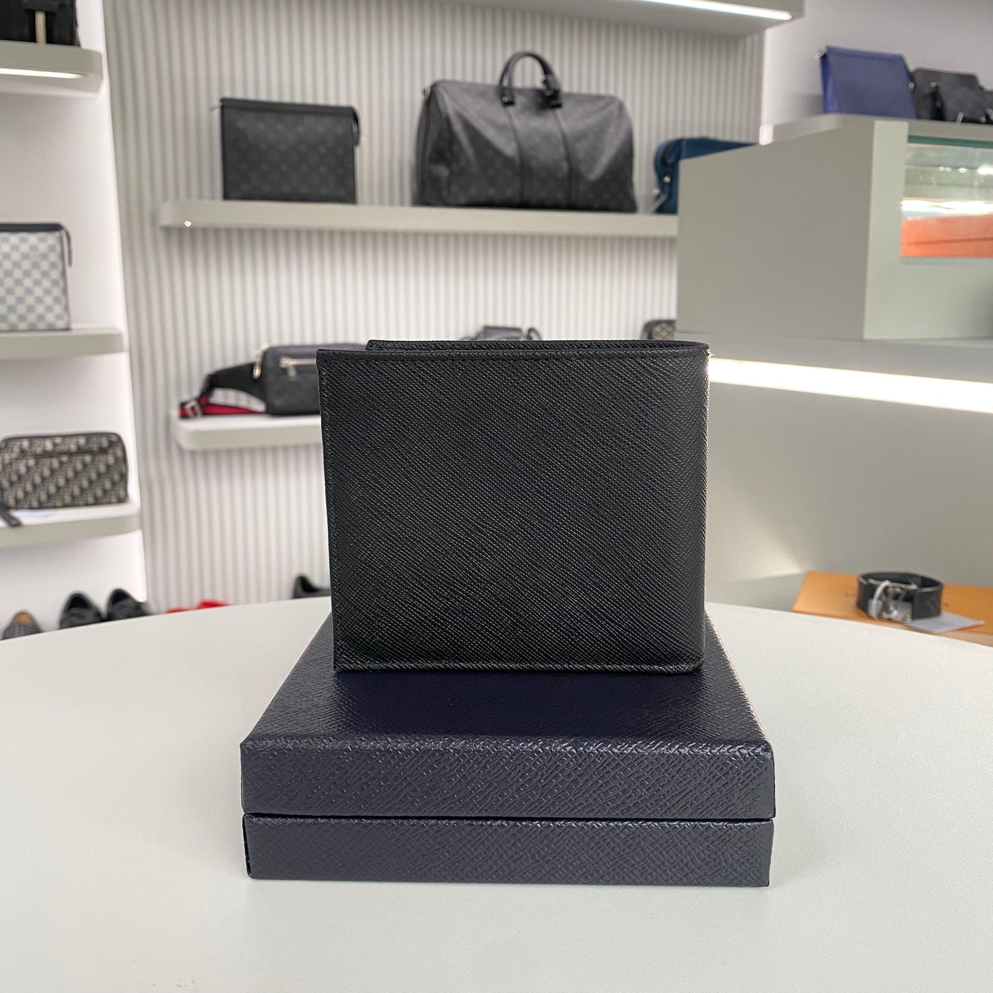 PRADA SAFFIANO LOGO WALLET BLACK