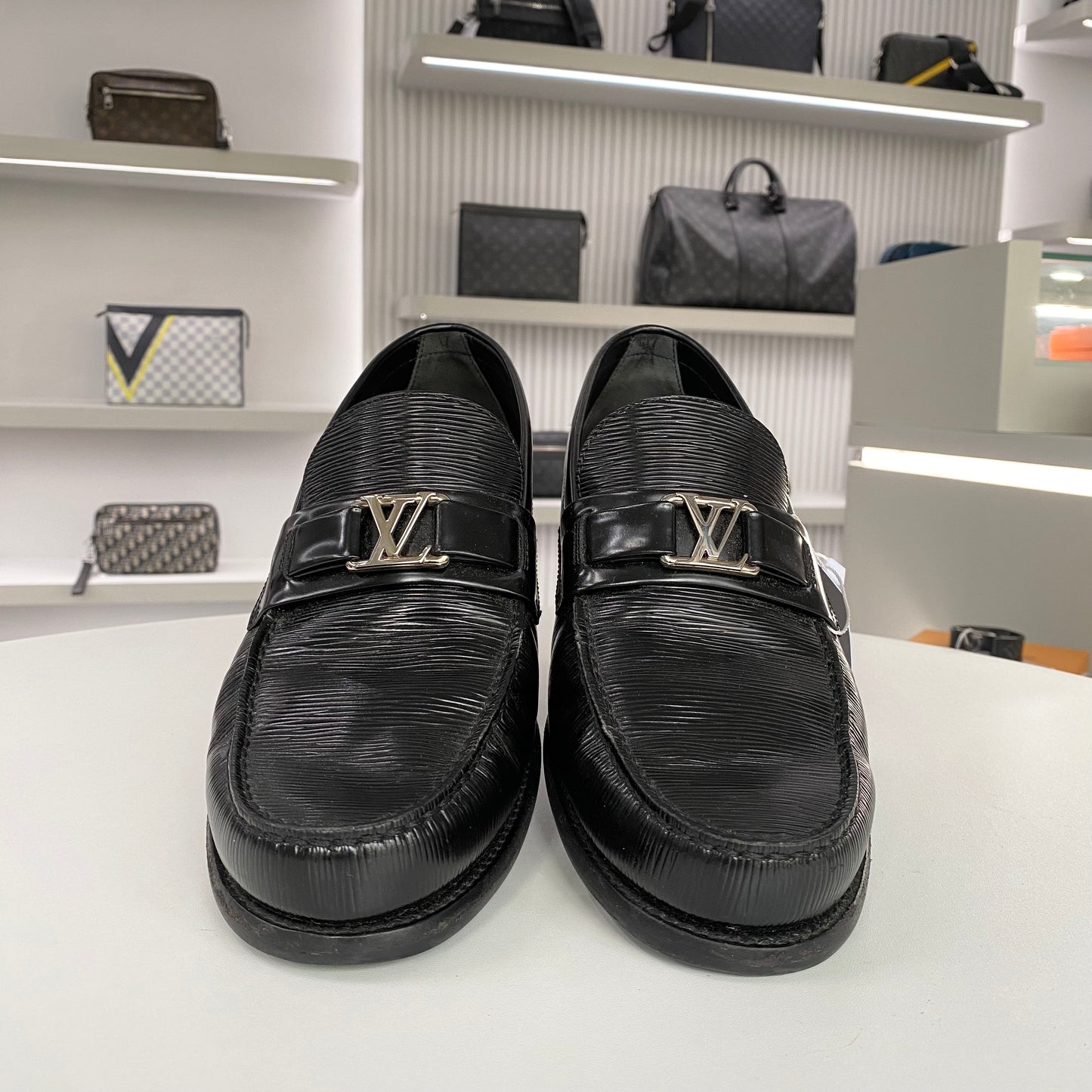 LOUIS VUITTON MAJOR EPI LEATHER LOAFERS BLACK