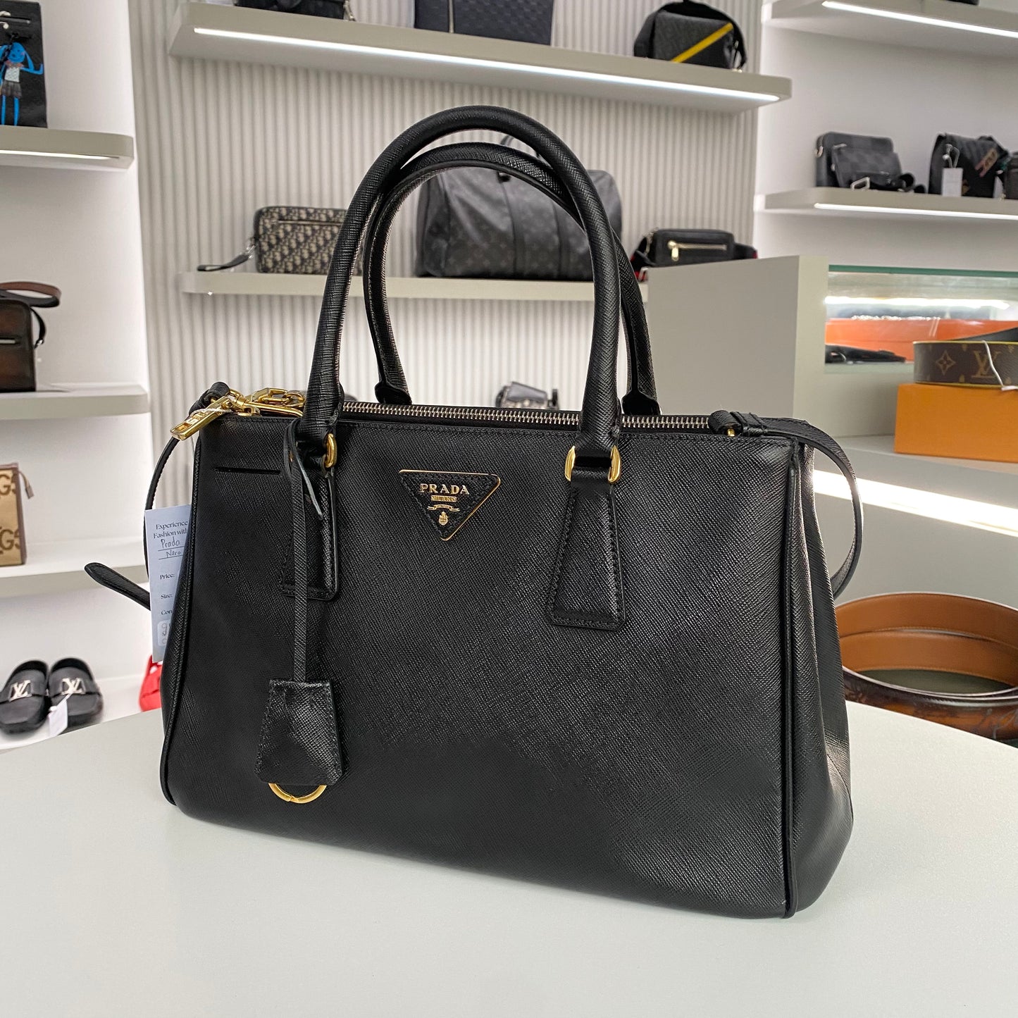 PRADA SAFFIANO HAND BAG BLACK