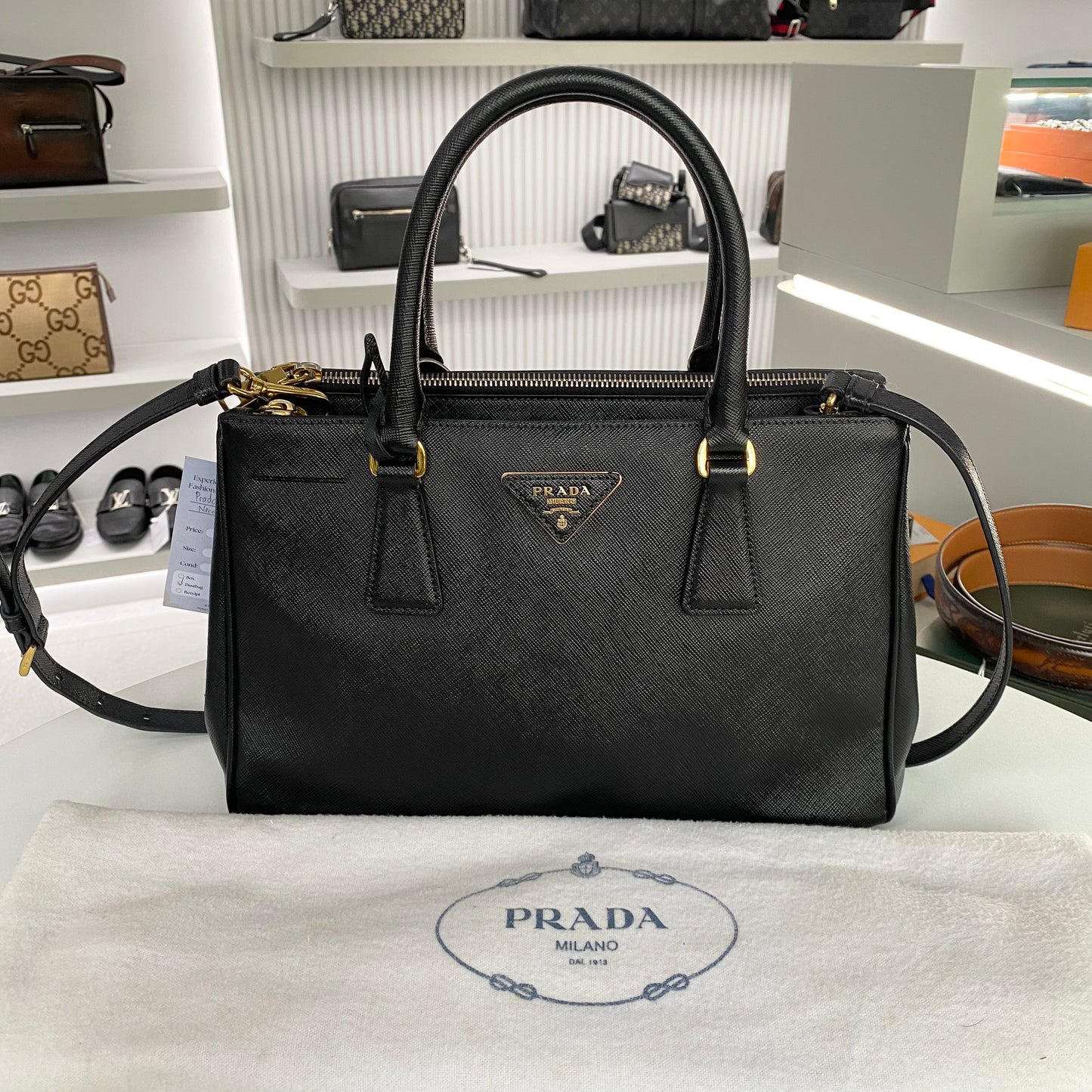 PRADA SAFFIANO HAND BAG BLACK