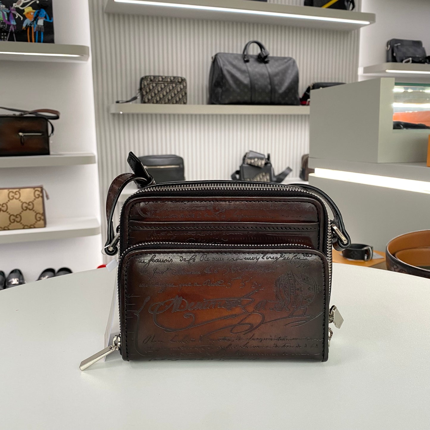 BERLUTI NANO SCRITTO MESSENGER BAG