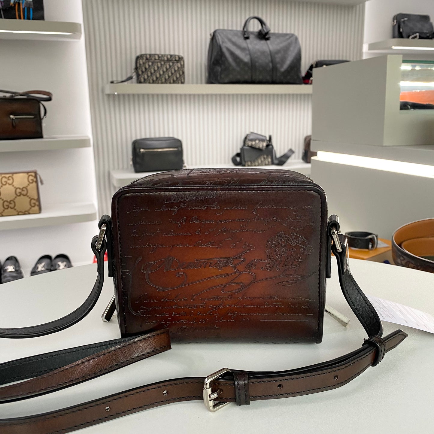 BERLUTI NANO SCRITTO MESSENGER BAG