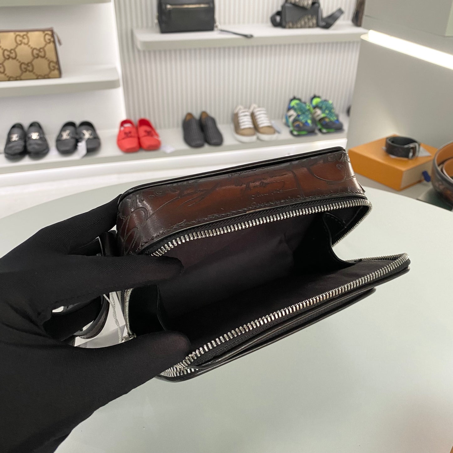 BERLUTI NANO SCRITTO MESSENGER BAG