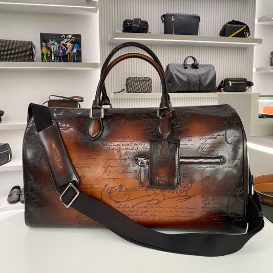 BERLUTI JOUR OFF TRAVEL BAG LEATHER BROWN