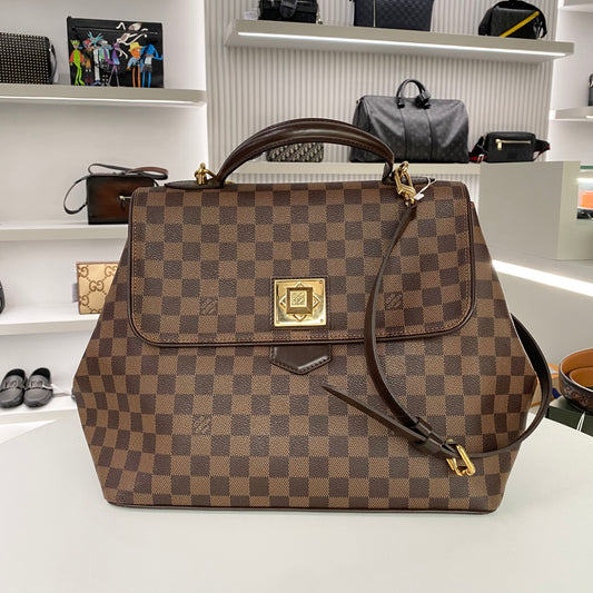 LOUIS VUITTON DAMIER EBENE BERGAMO HAND BAG