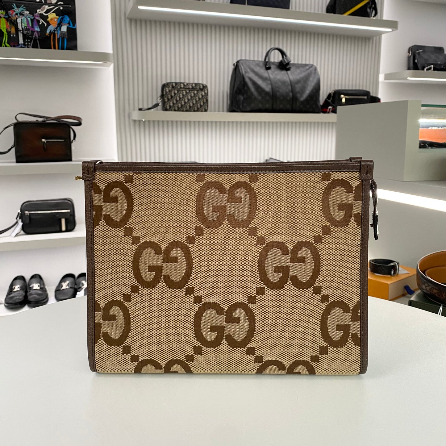 GUCCI GG JUMBO POUCH BROWN