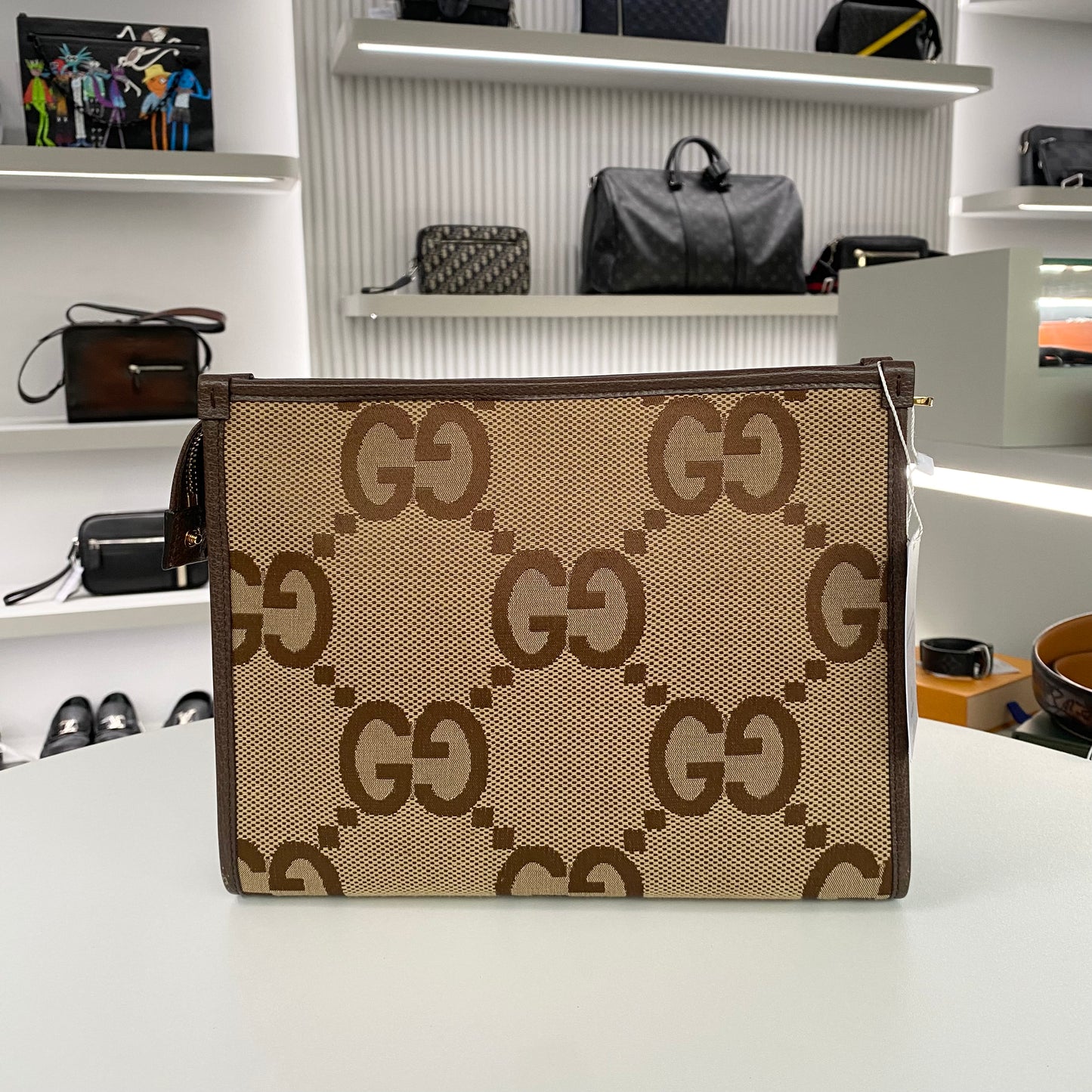 GUCCI GG JUMBO POUCH BROWN