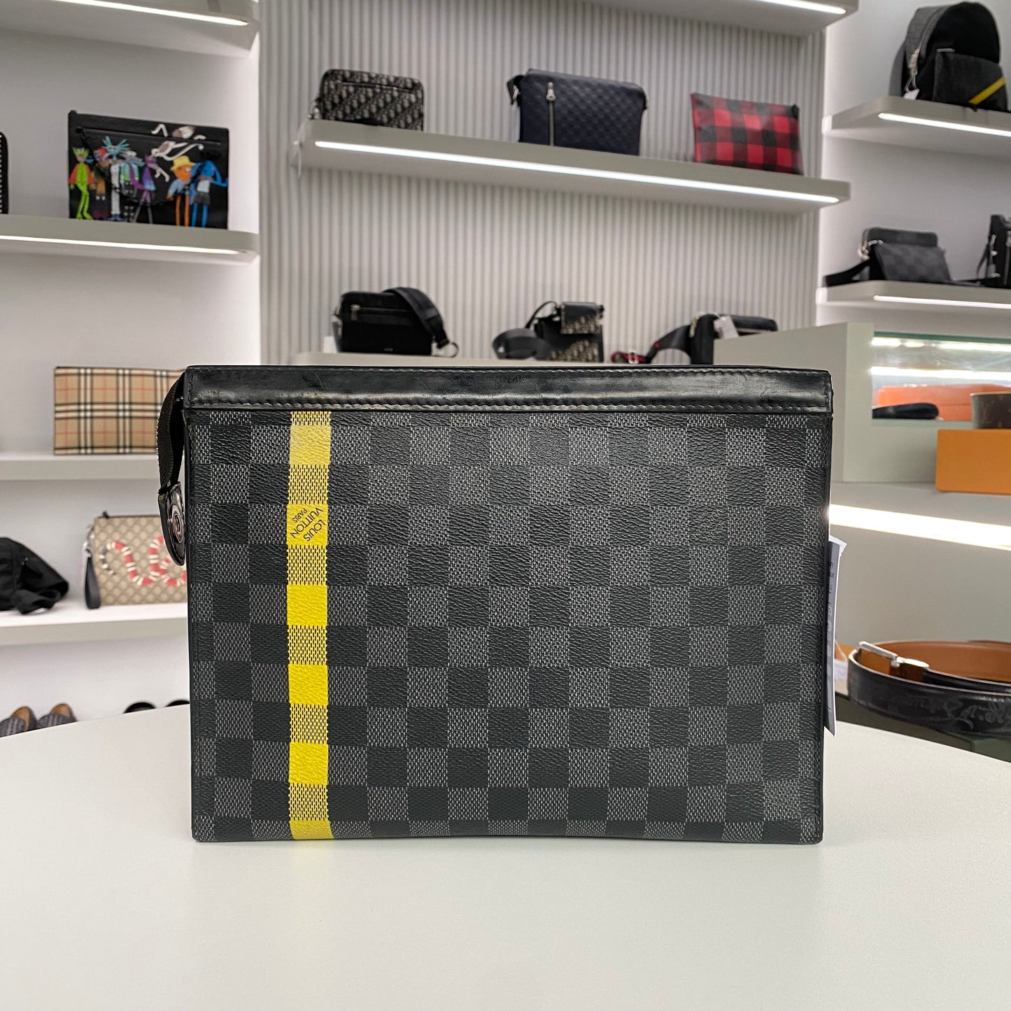 LOUIS VUITTON DAMIER BLACK/YELLOW POCHETTE VOYAGE