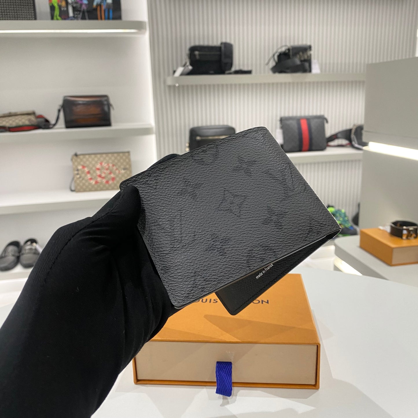 LOUIS VUITTON MONOGRAM ECLIPSE GREY WALLET