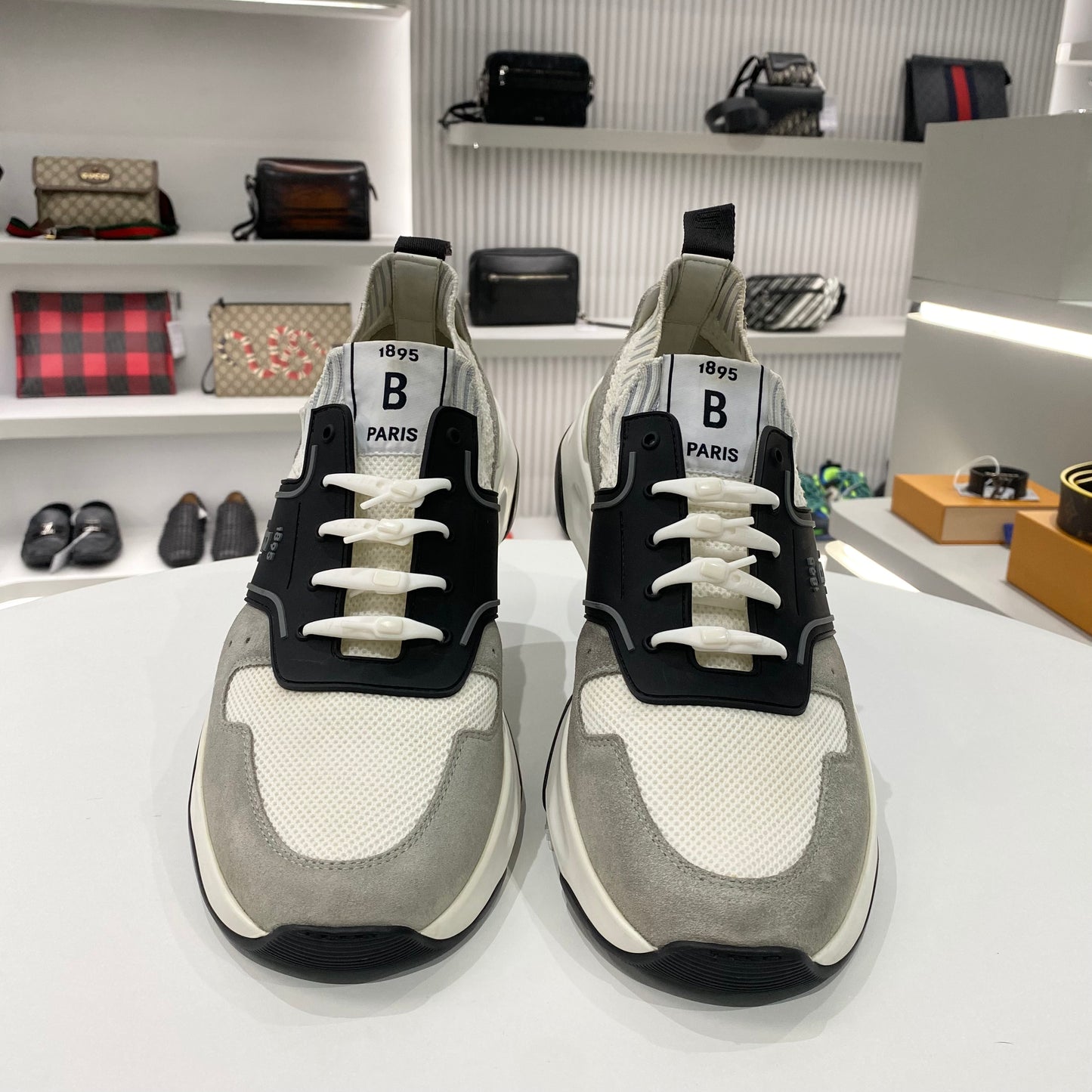 BERLUTI LOGO SNEAKERS GREY