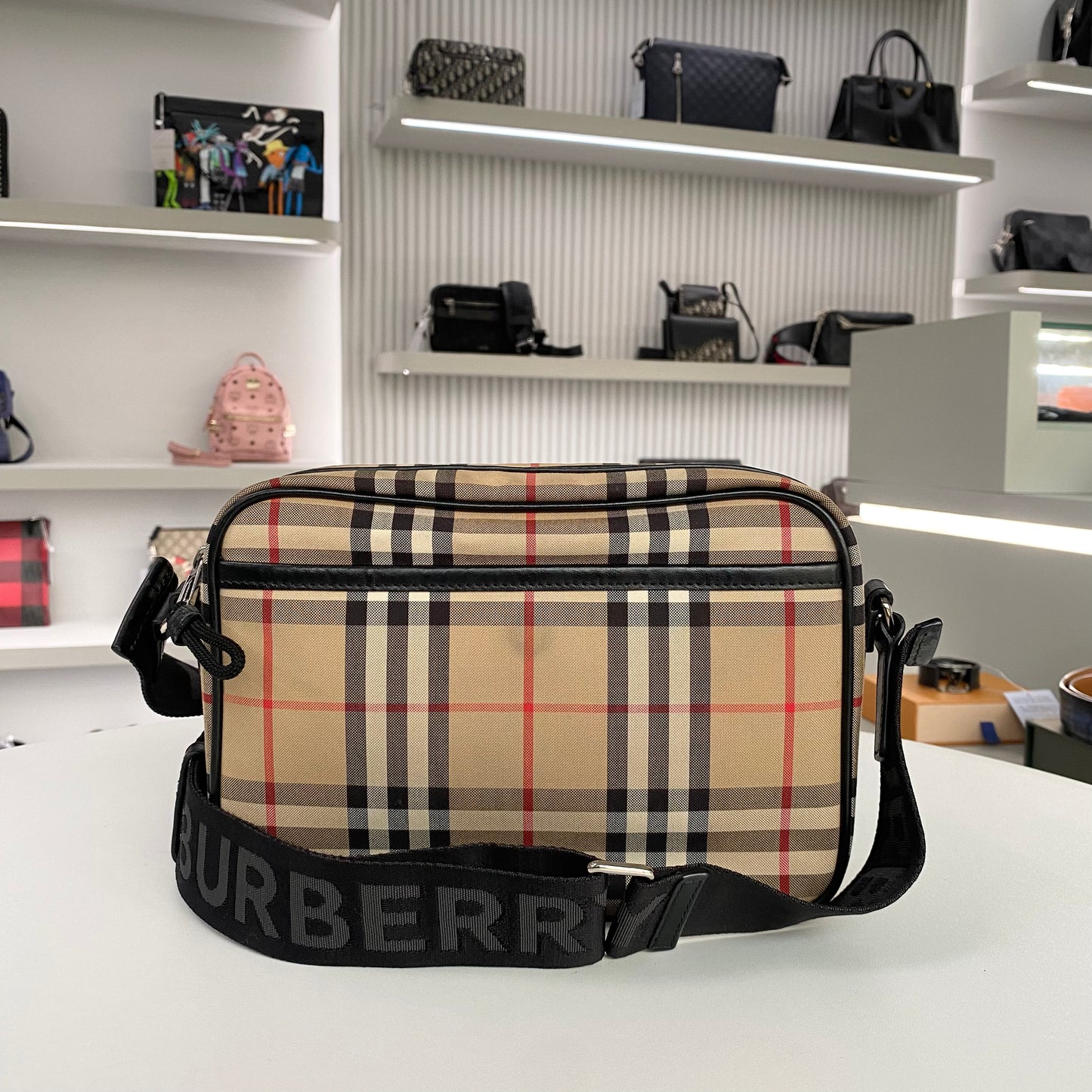 BURBERRY CHECK FLANEL SLINGBAG