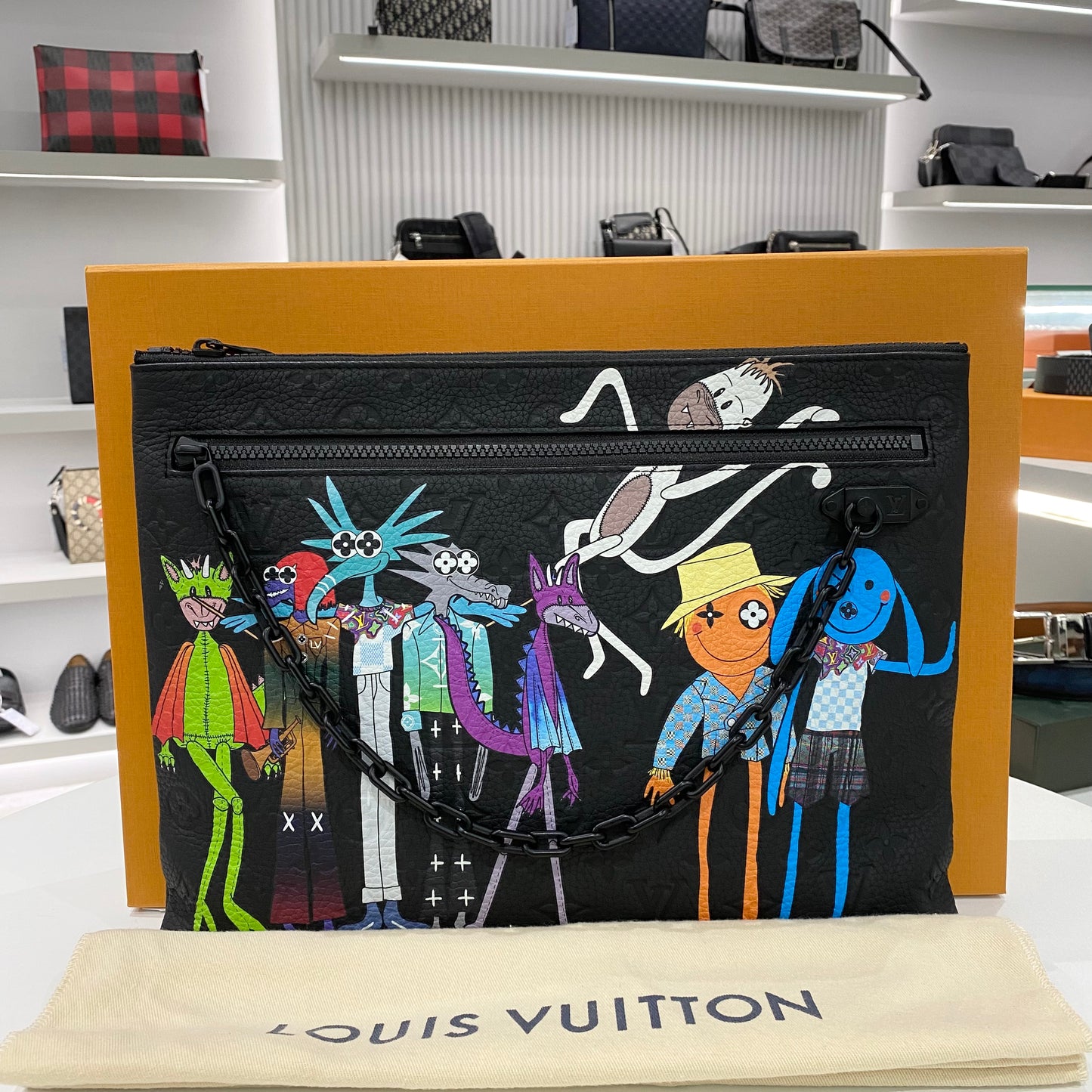 LOUIS VUITTON A4 VIRGIL ABLOH FRIENDS POCHETTE BLACK