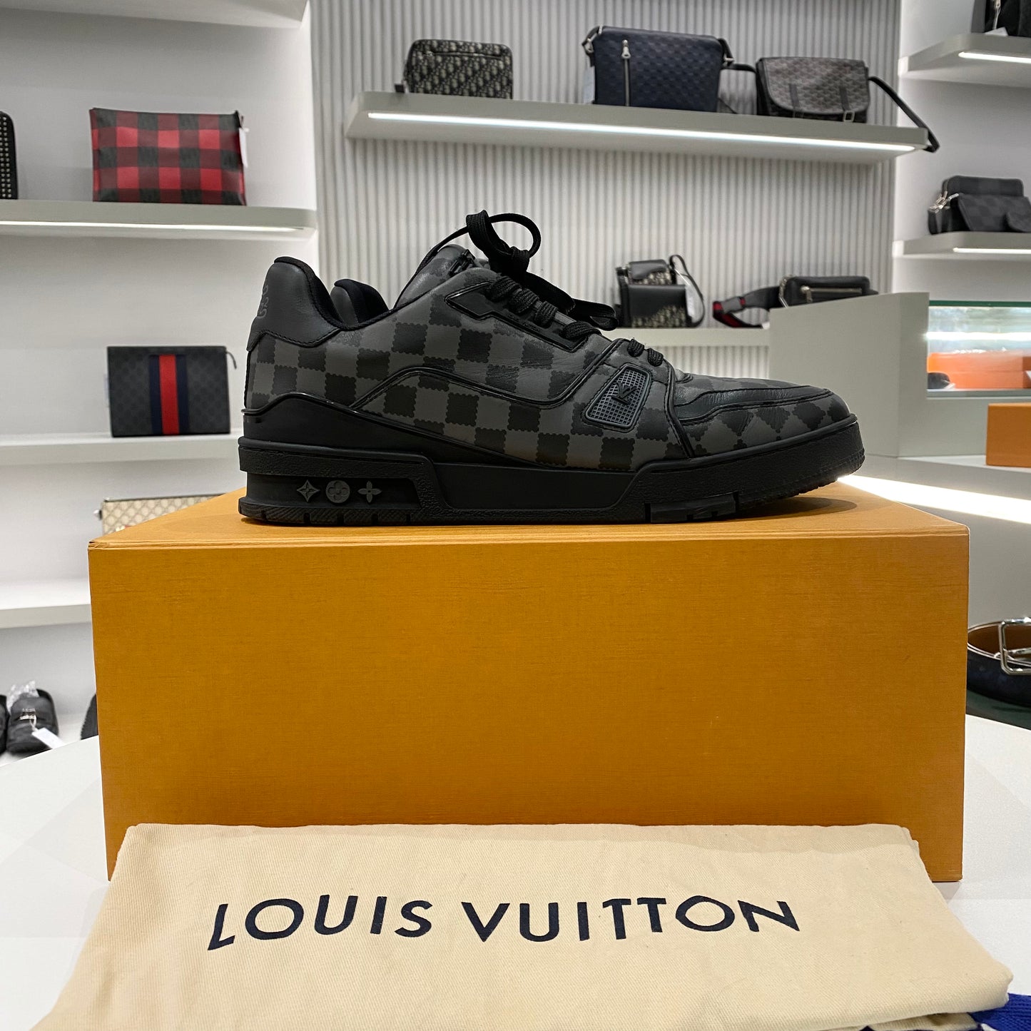 LOUIS VUITTON NIGO 2 DAMIER SNEAKERS BLACK