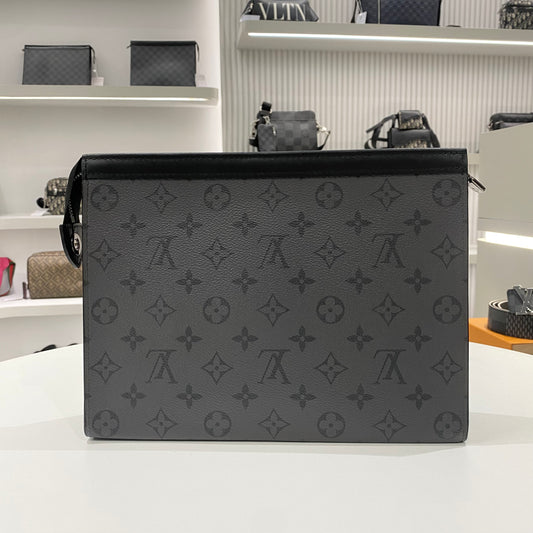 LOUIS VUITTON REVERSE MONOGRAM POCHETTE VOYAGE GREY