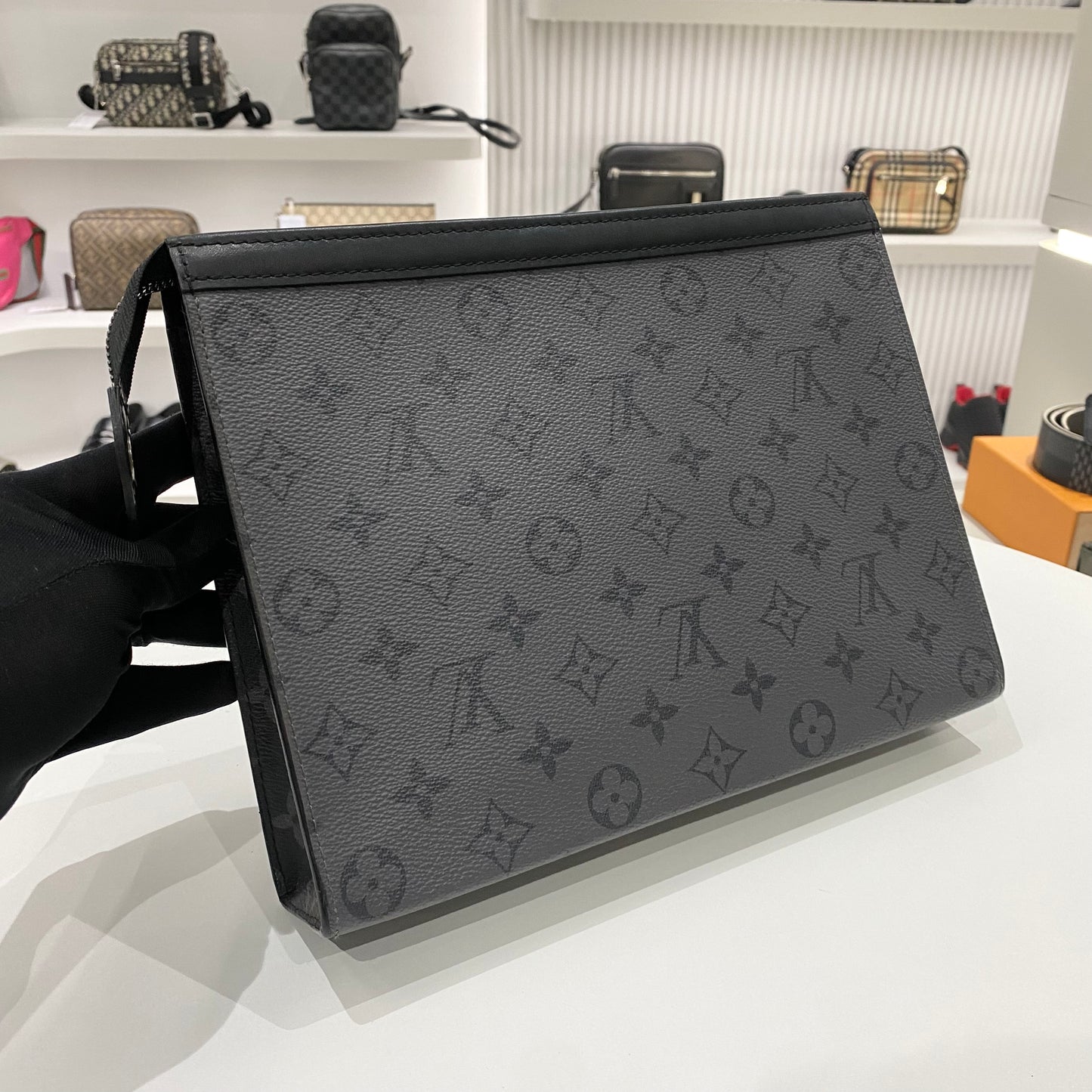 LOUIS VUITTON REVERSE MONOGRAM POCHETTE VOYAGE GREY