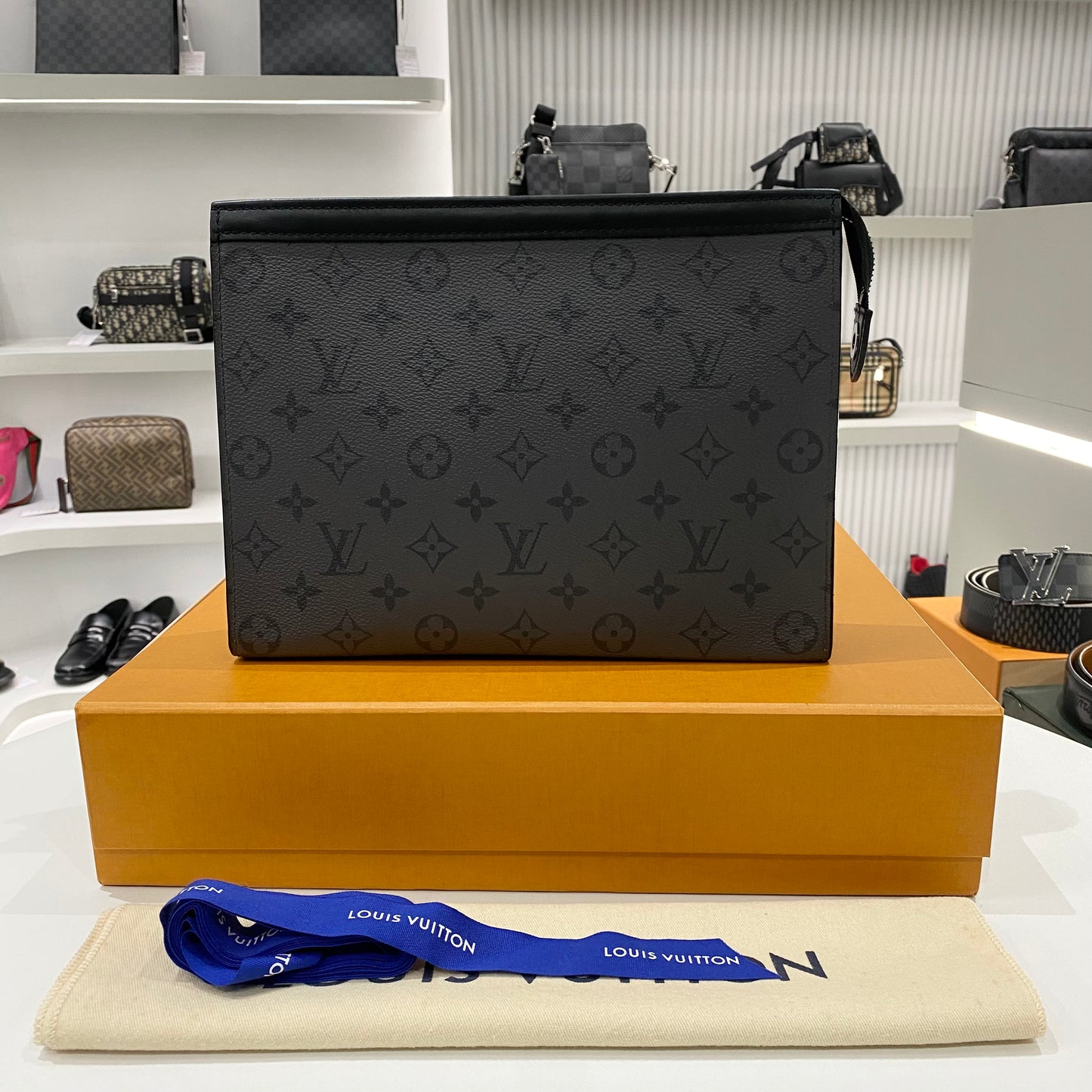 LOUIS VUITTON REVERSE MONOGRAM POCHETTE VOYAGE GREY