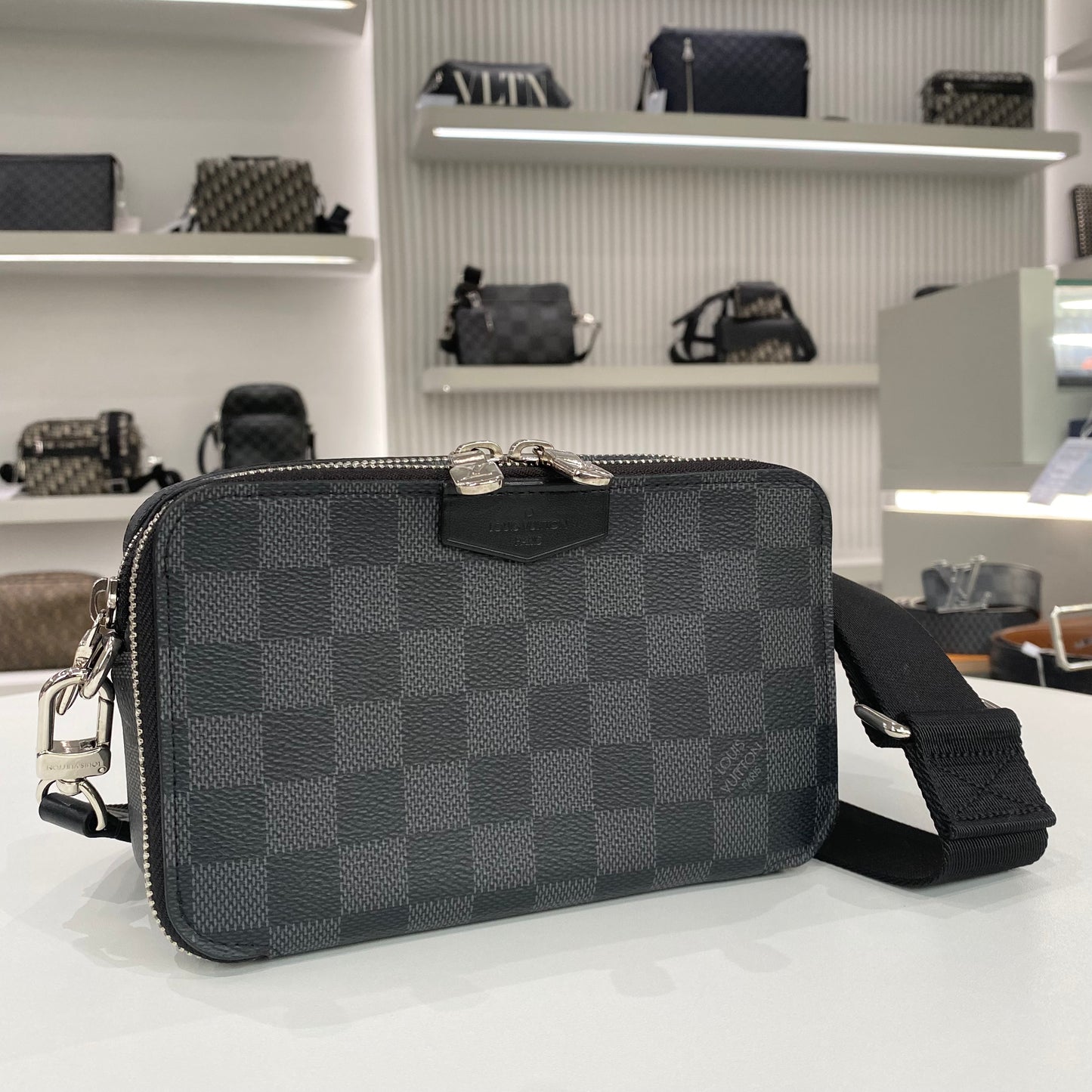 LOUIS VUITTON DAMIER ALPHA CROSS BODY BAGS BLACK